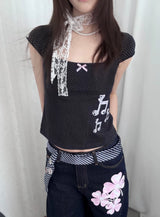 Polka Dot Short Sleeve Top