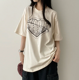 Face Heart Boxy Fit Short Sleeve T-shirt