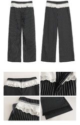 high striped wide slacks