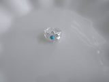 Flower Blue Silver Ring 