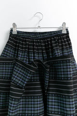 check stripe twoway cotton skirt(2colors)