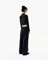 Double-Waisted Jersey Pants / Black