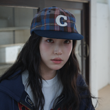 C Logo Check Cap (Brown Check)