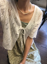コウス オープンワーク パンチング スリー クォーター サマー ボレロ カーディガン