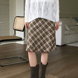 Kozumi geek chic check line midi skirt