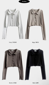 Ronnie Punching Collar Snap Punching Knit Cardigan
