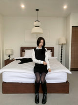 Soft Palette Panel-Cut Collar Shirt Blouse
