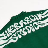 Hierarchy Studios ATOM - Green Fluid Oversized Knit Polo Shirt