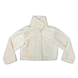 High neck fur crop jacket