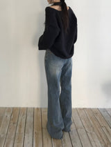 Levan Stitch Denim Bootcut Pants (2 colors)