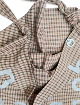 000Design Cotton Check Tie Bag / Olive