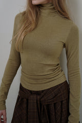 Wool turtleneck top_mustard