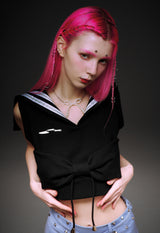 RIBBON SAILOR VEST (BLACK)