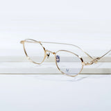 Knouun Round titanium glasses CODE. 102. B Sizzy Gold
