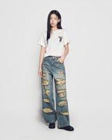 25FW WOMAN ファジーフォントラビット半袖Tシャツ