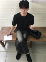 Ramie Brush Balloon Denim Pants 5C