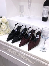 Ribbon Corset Slingback Heels
