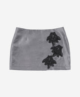 Rose Satin Mini Skirt #Gray