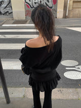 [MADE] Stern hip-to-way off-shoulder sweatshirt