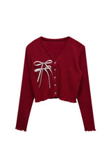 LUCID RIBBON CARDIGAN / RED