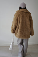 Reversible fur coat, Camel