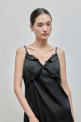 Silky Lace Bustier Dress_Black