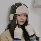  Leather Aviater Trooper Hat (Brown)