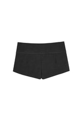 Three-button lace short, Charcoal