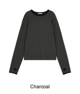 スローンフィンガーホールカラー長袖Tシャツ
