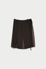 Satin layered set_brown
