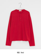 [unisex] Yansa Henley Neck Long Sleeve Tee