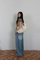 WAVY STRIPE WIDE DENIM (BLUE, BLACK 2COLORS!)