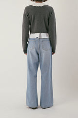 Basic round cardigan_charcoal