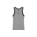 Wool 100% Striped Knit Sleeveless_Grey