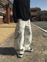 ラムスグレーカーゴカーブデニムパンツ