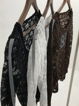 Lace Number Sheer Long Sleeve T