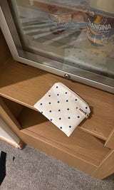 Dot flat pouch - blue , M size