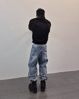 IMBALANCE LEATHER DENIM