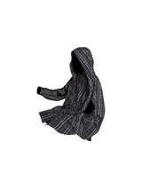 RELABEL Spatial Relations (Hollow Ring Cavity) Colour-Woven チェック柄デュアルフォームルーズミドル丈シャツスタイルカバーオール
