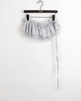 Parts Frill Lace Wrap Layered mini Skirt Belt