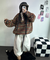 TWO PINTUCK RIVET BELT BALLOON LONG PANTS 🤎🖤💙3COLOR