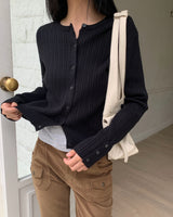 [ORIGINAL] Clue Punch-Detail Long-Sleeve Cardigan