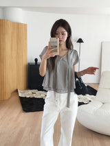 Front pocket semi bootcut pants