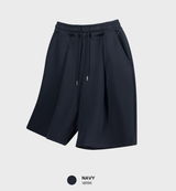 ルックアンシンピンタックバミューダワイドバンディングショーツ