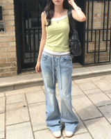 Banding pocket boots cut denim pants