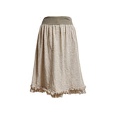 (2color) Line Flower Ruffle Hem Skirt