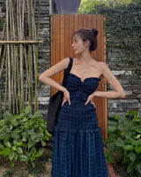 Simonda Checkered Long Dress