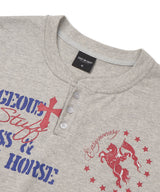 ホースレタリングヘンリーネッククロップドTシャツ
