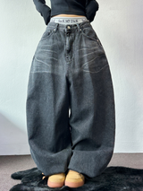 ビッグビッグワイドバルーンデニムパンツ🩶🖤