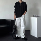 OAハイネホックヘンリーネックロングスリーブドシャツ (4 colors)